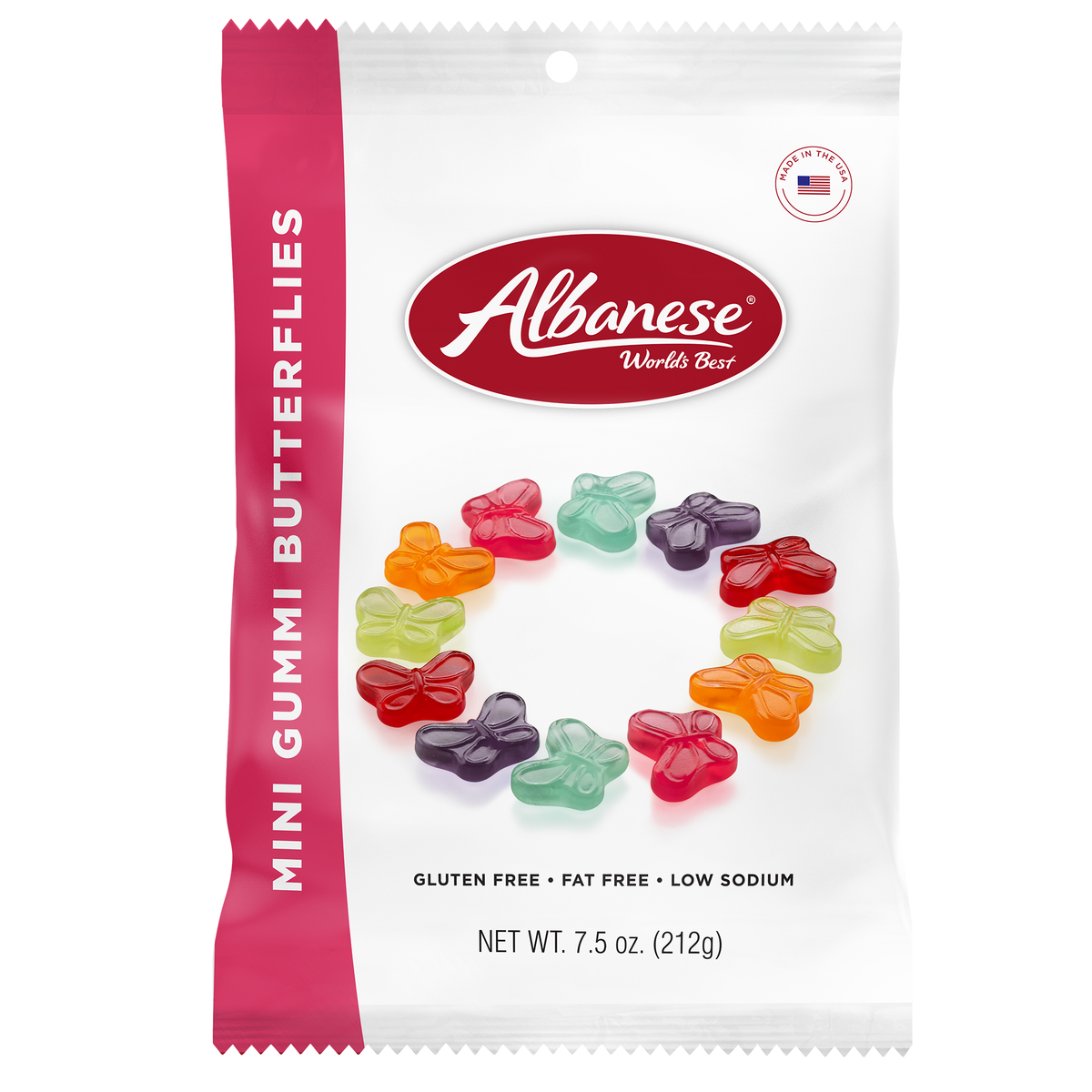 Mini Gummi Butterflies 7.5 oz. Peg Bag