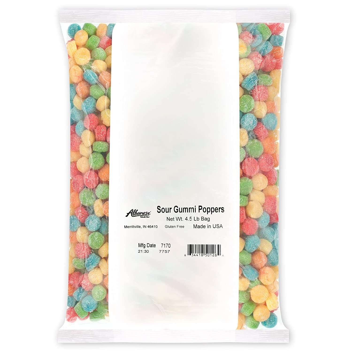Sour Gummi Poppers  4.5 lb. Bag