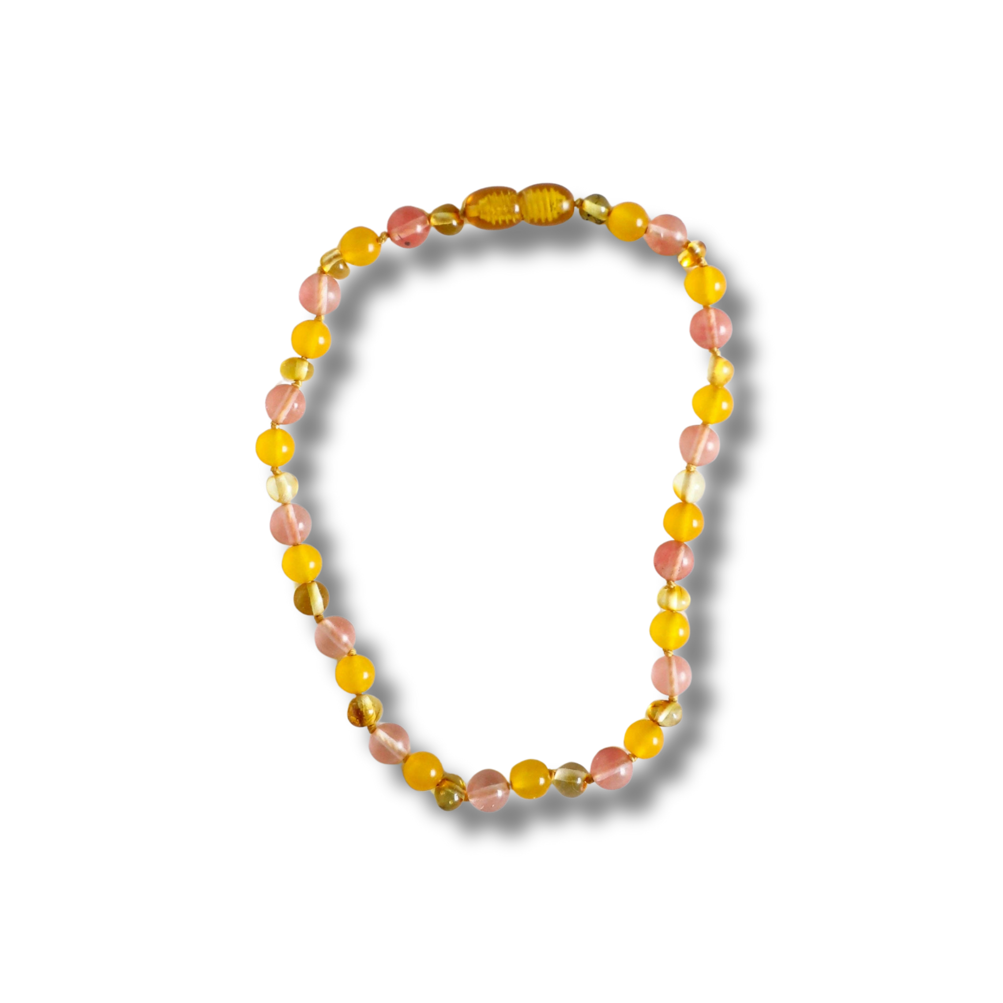 CanyonLeaf - Polished Honey Baltic Amber + Honeysuckle Gemstone Necklace