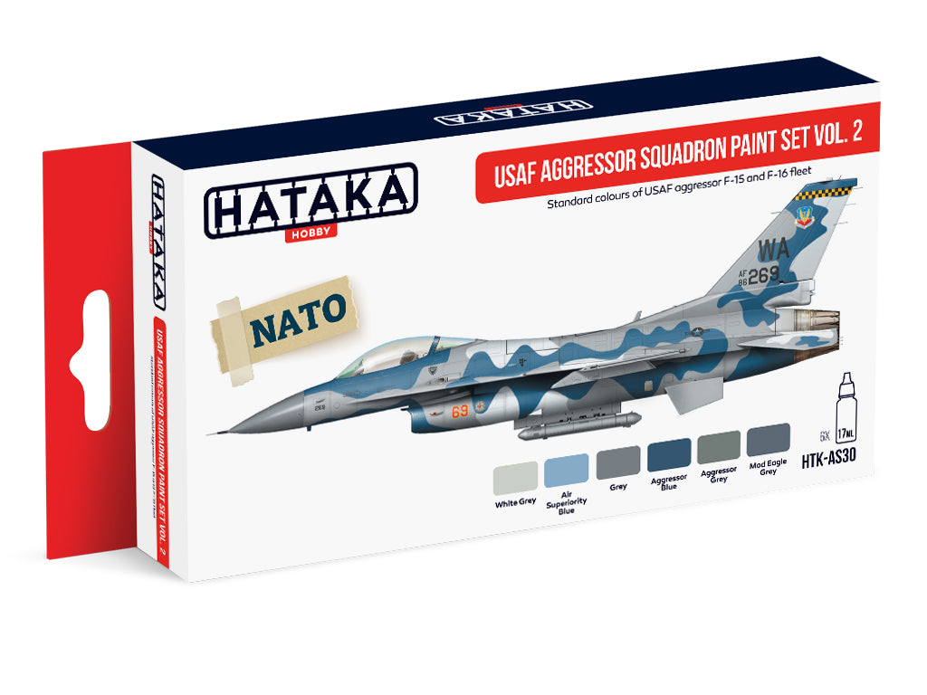USAF Aggressor Squadron Paint Set Vol. 2 Red Line (Airbrush-Dedicated) By Hataka Hobby