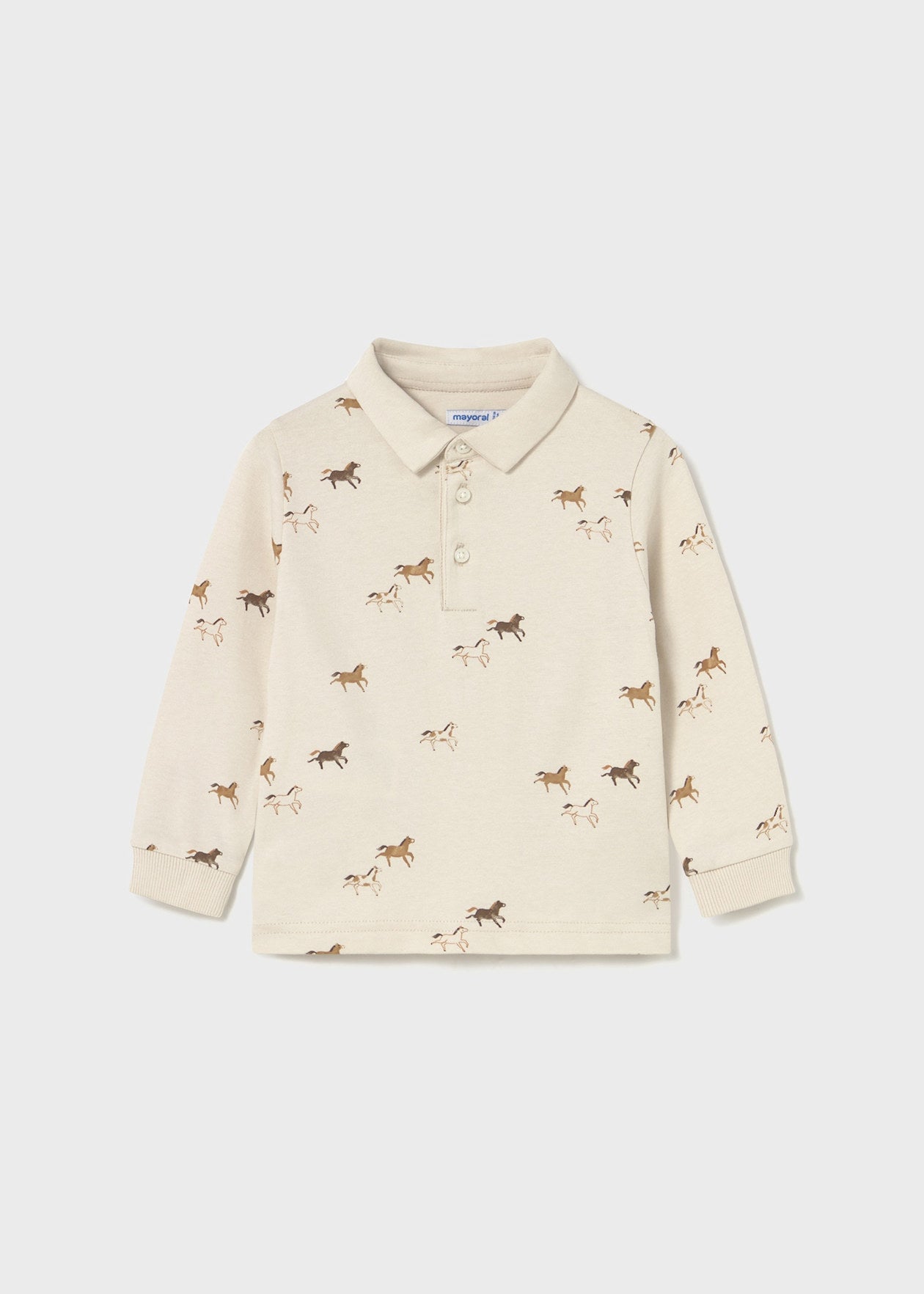 Mayoral Baby Boy Long Sleeve Printed Polo Shirt