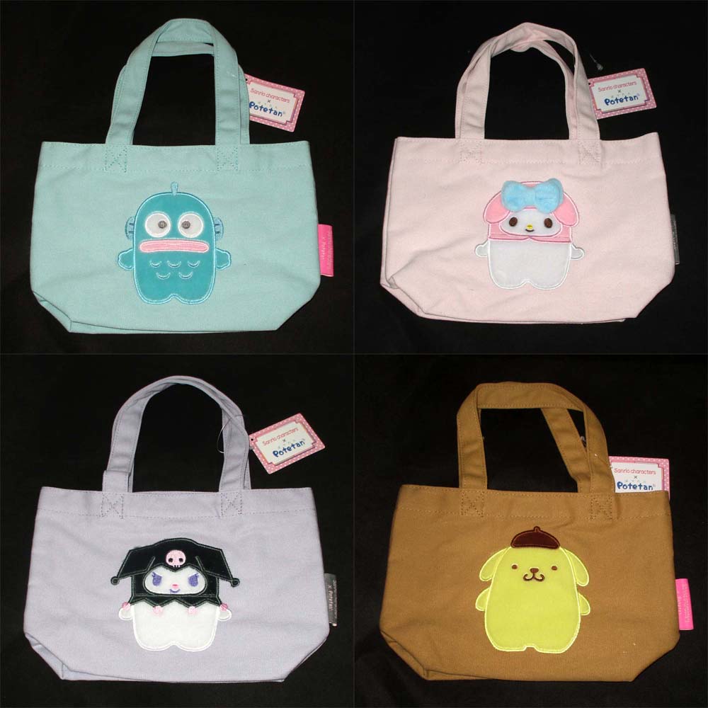 Japan Sanrio x Potetan Hangyodon / My Melody / Kuromi / Pompompurin Small Tote Bag