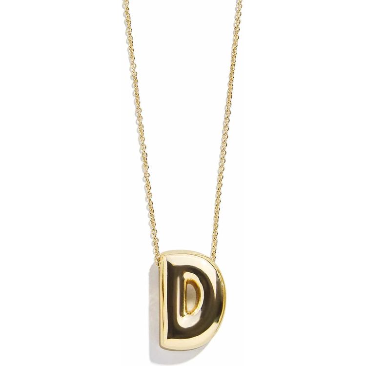 Gold Bubble Initial Necklace - D