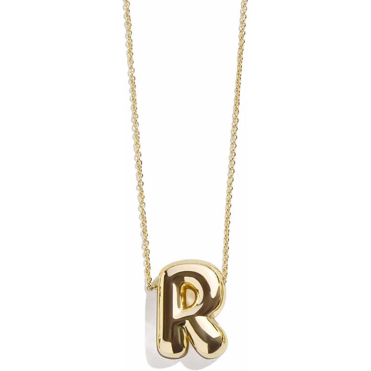 Gold Bubble Initial Necklace - R