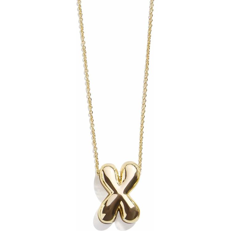 Gold Bubble Initial Necklace - X