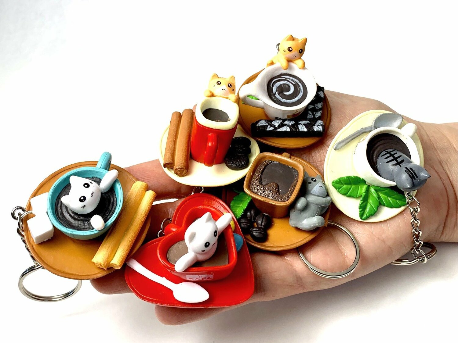 Floaty Keychain - Cafe Cat (Single Keychain)