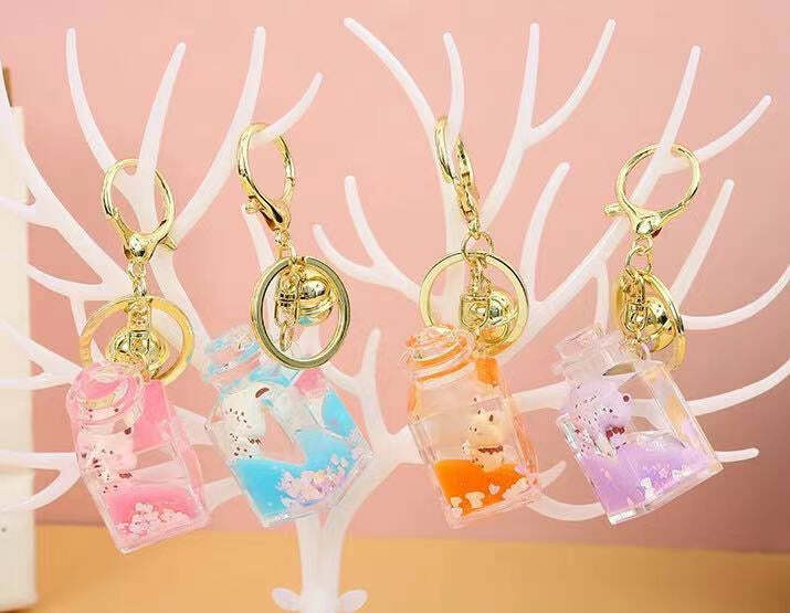 Floaty Keychain - Cat in a Jar (Single Keychain)