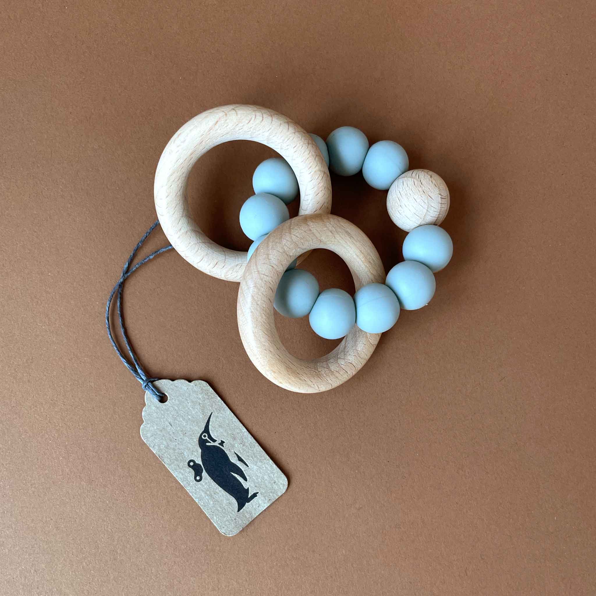 Beechwood Teether Ring Set | Sage