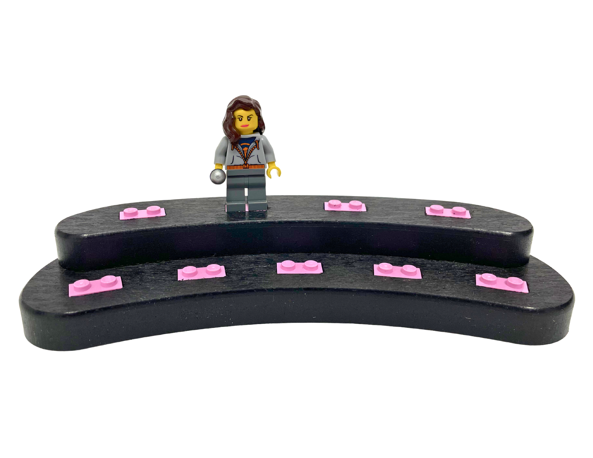 2-tier Crescent Minifigure Display Pink
