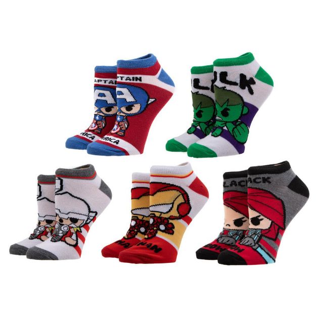 Marvel Chibi Avengers - 5 Pair Ankle Socks