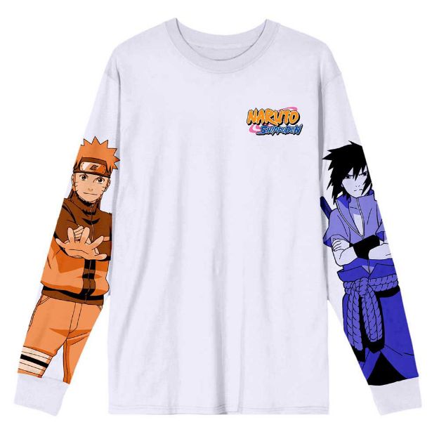 Naruto & Sasuke Monochromatic Long Sleeve Unisex Tee