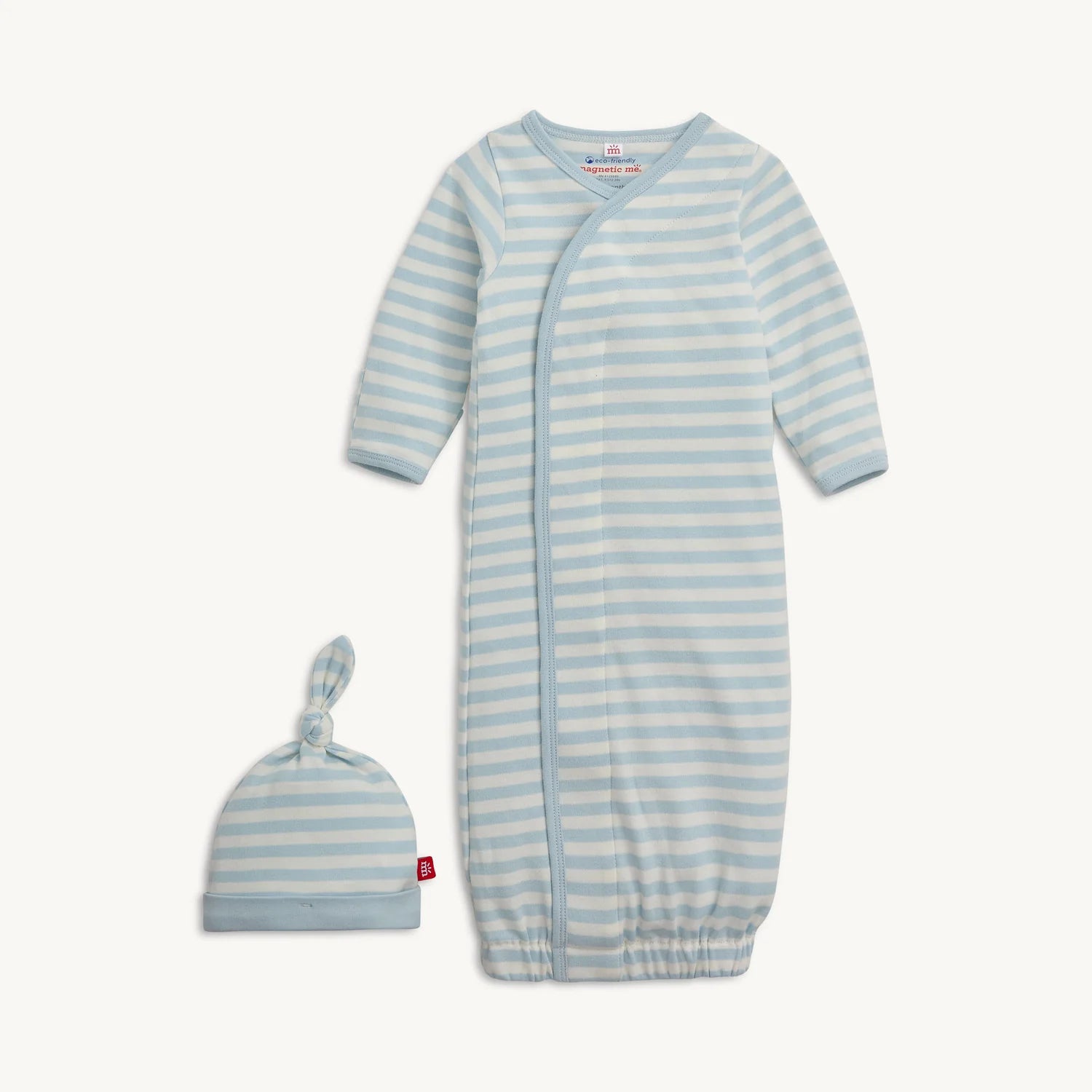 Magnetic Me Blue Stripe Organic Cotton Gown and Hat
