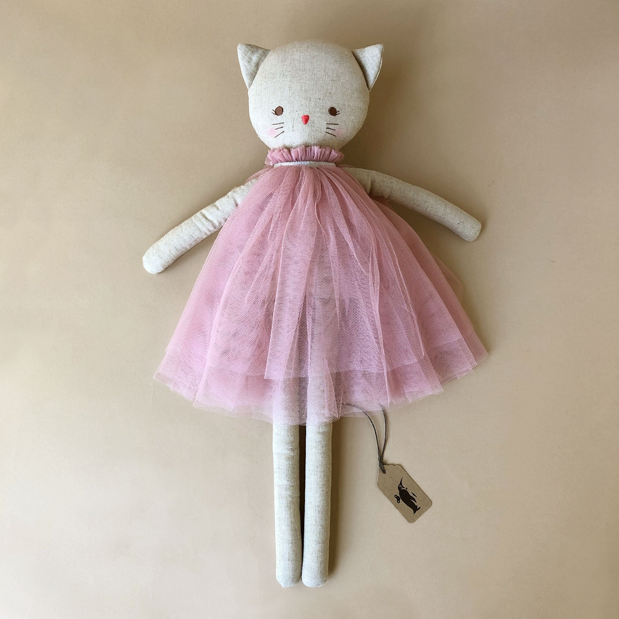 Aurelie Cat Doll | Blush Tulle Dress