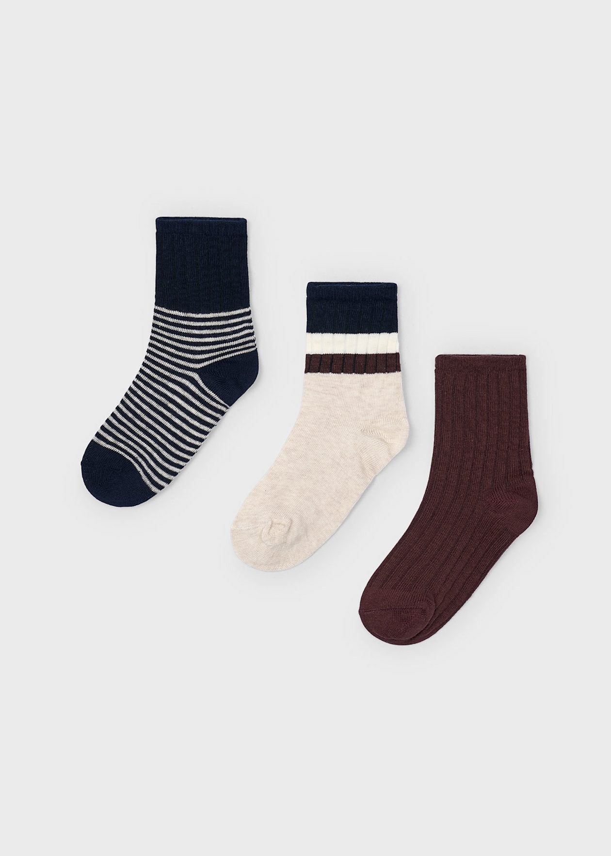 Mayoral Boys Organic Cotton Crew Socks, 3-Pack