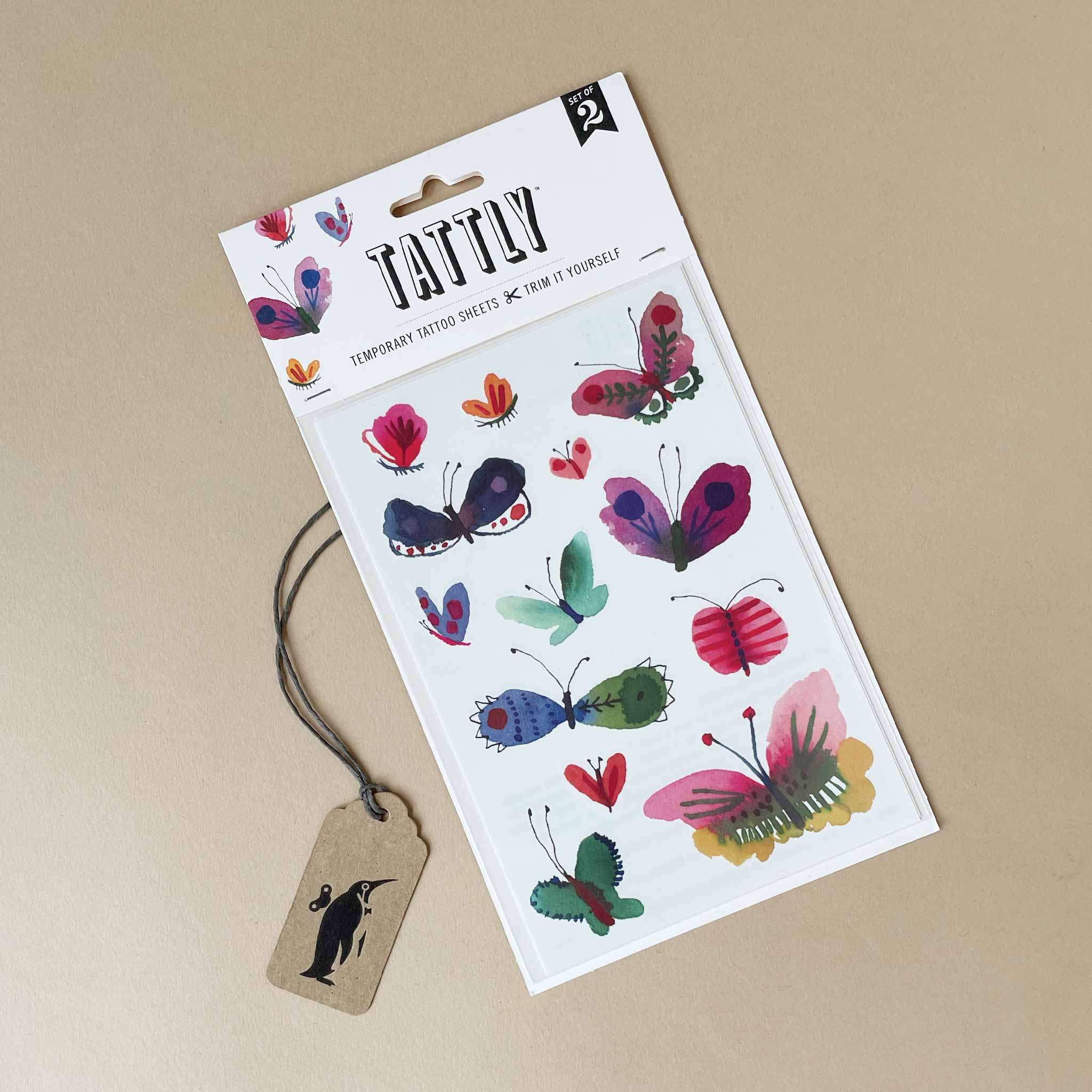 Butterfly Frenzy Temporary Tattoo Sheet