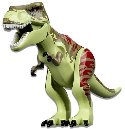 TREX09 Dinosaur Tyrannosaurus Rex with Olive Green Back and Dark Red Markings