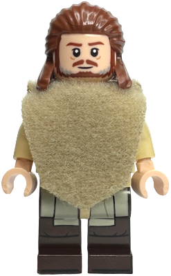 SW1334a Qui-Gon Jinn - Poncho, Reddish Brown Beard (Rare Variant)