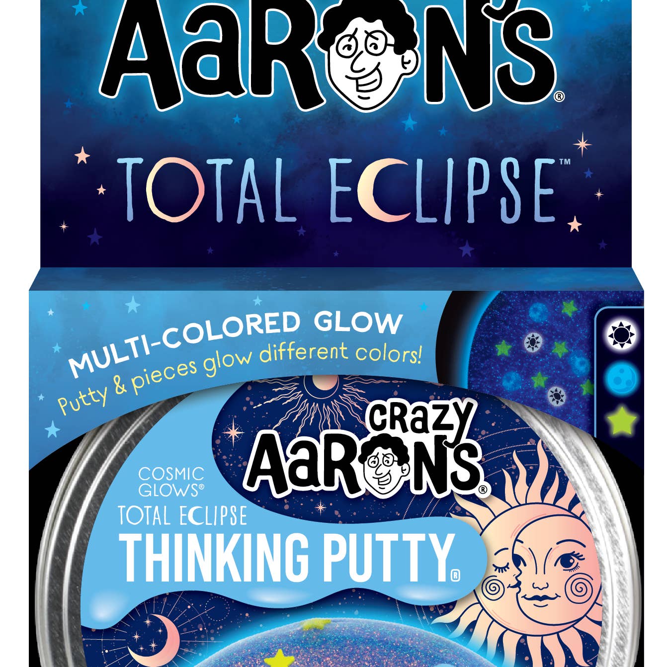 Crazy Aaron's Thinking Putty 4" Tin- Total Eclipse