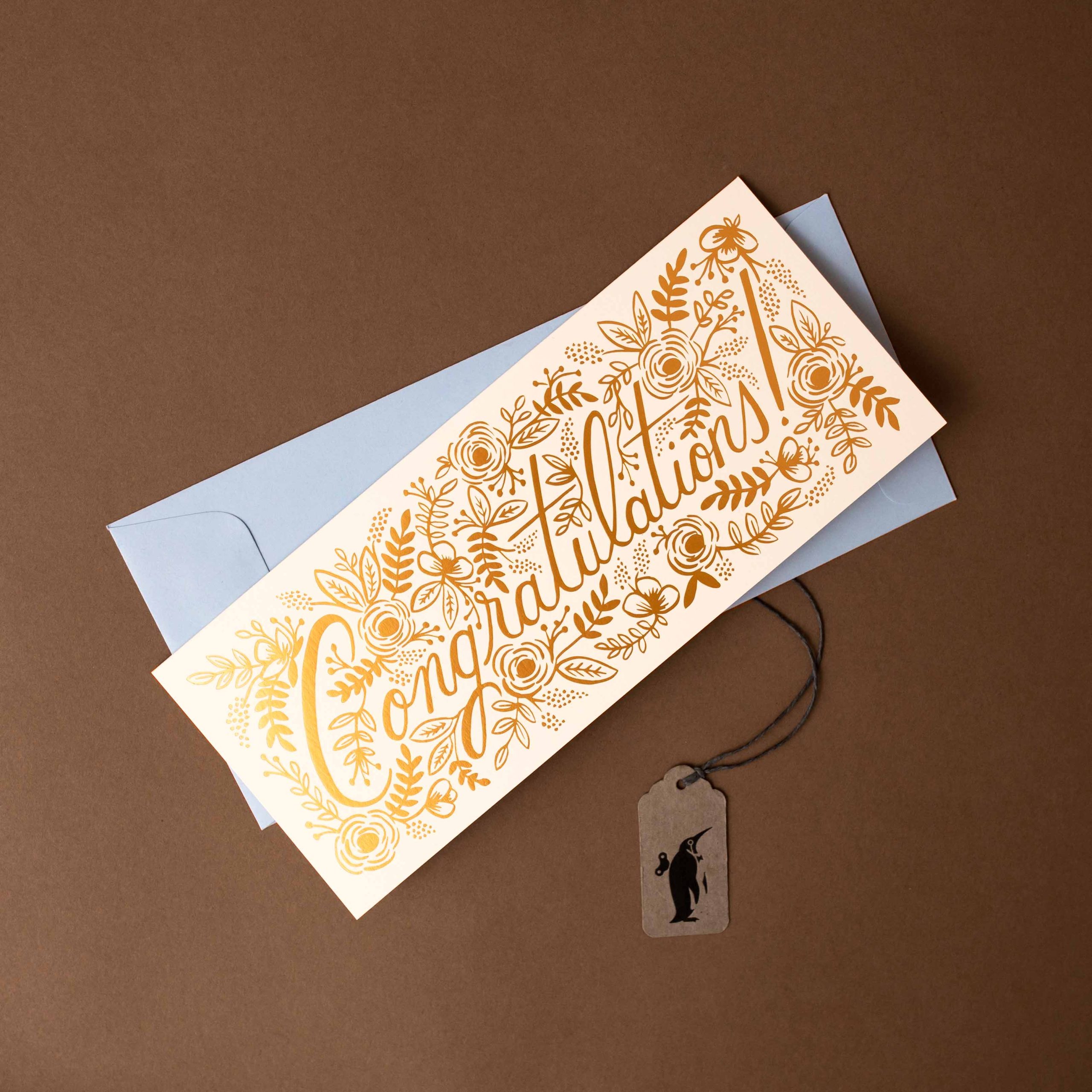 Champagne Floral Congrats No. 10 Greeting Card