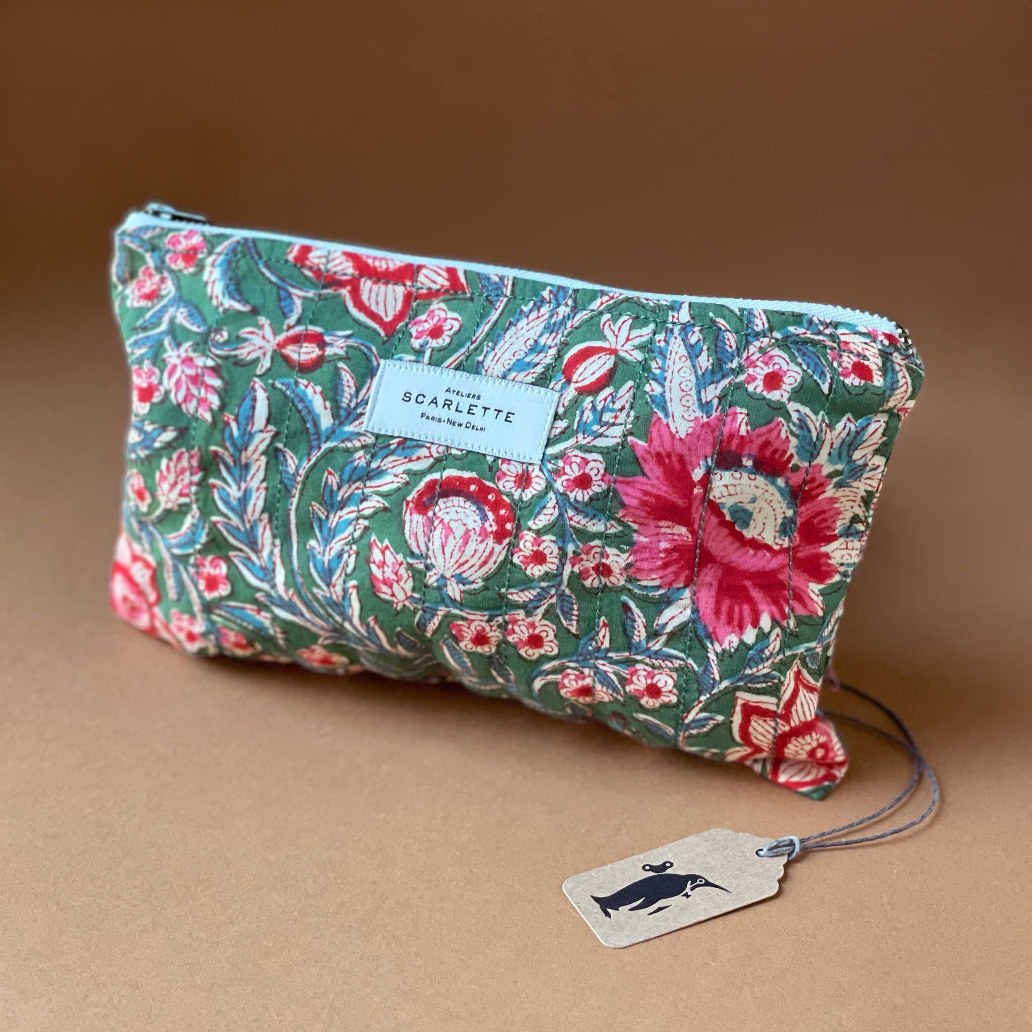 Cotton Block Print Pouch | Gysophil Verte