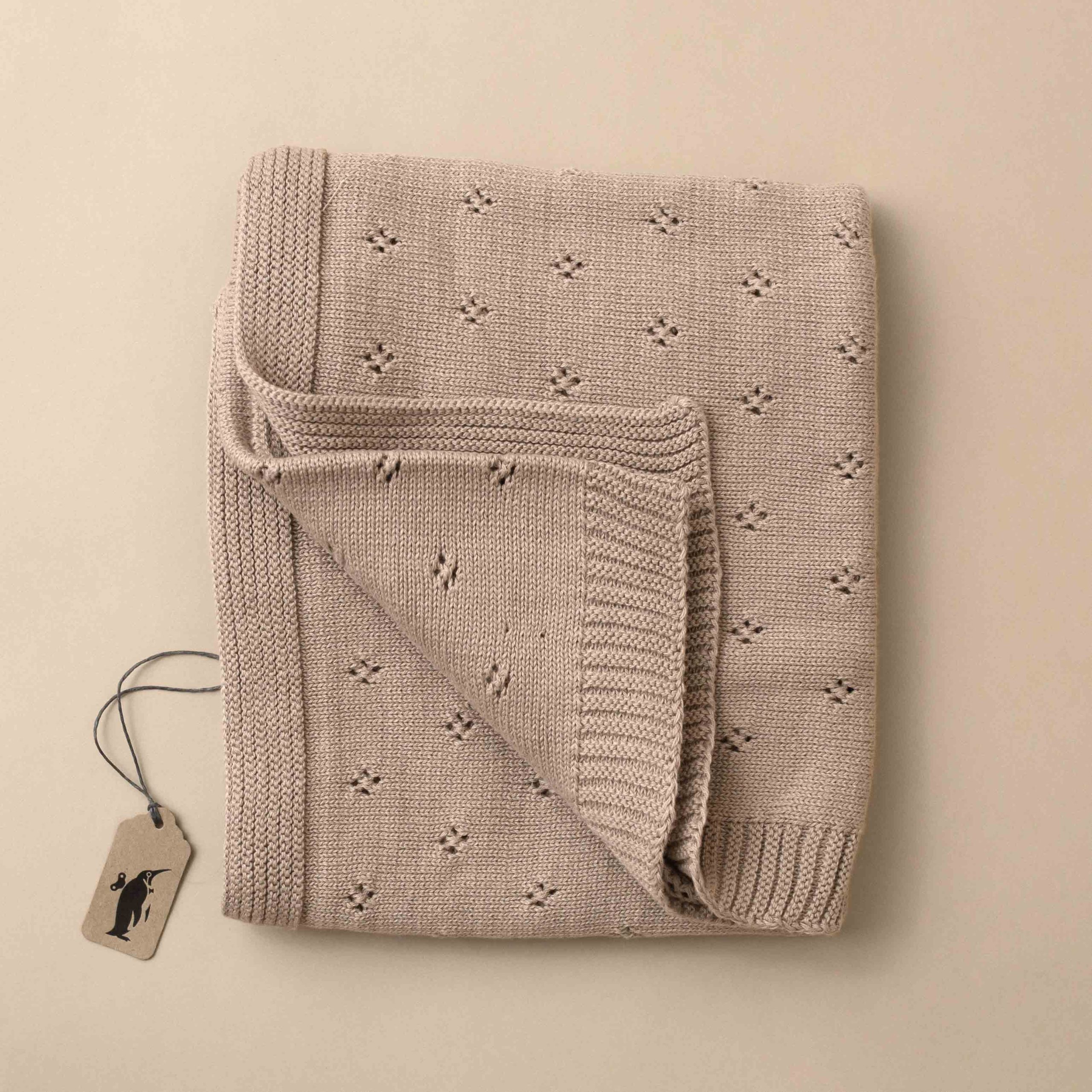 Cotton Knit Fleur Blanket | Stone