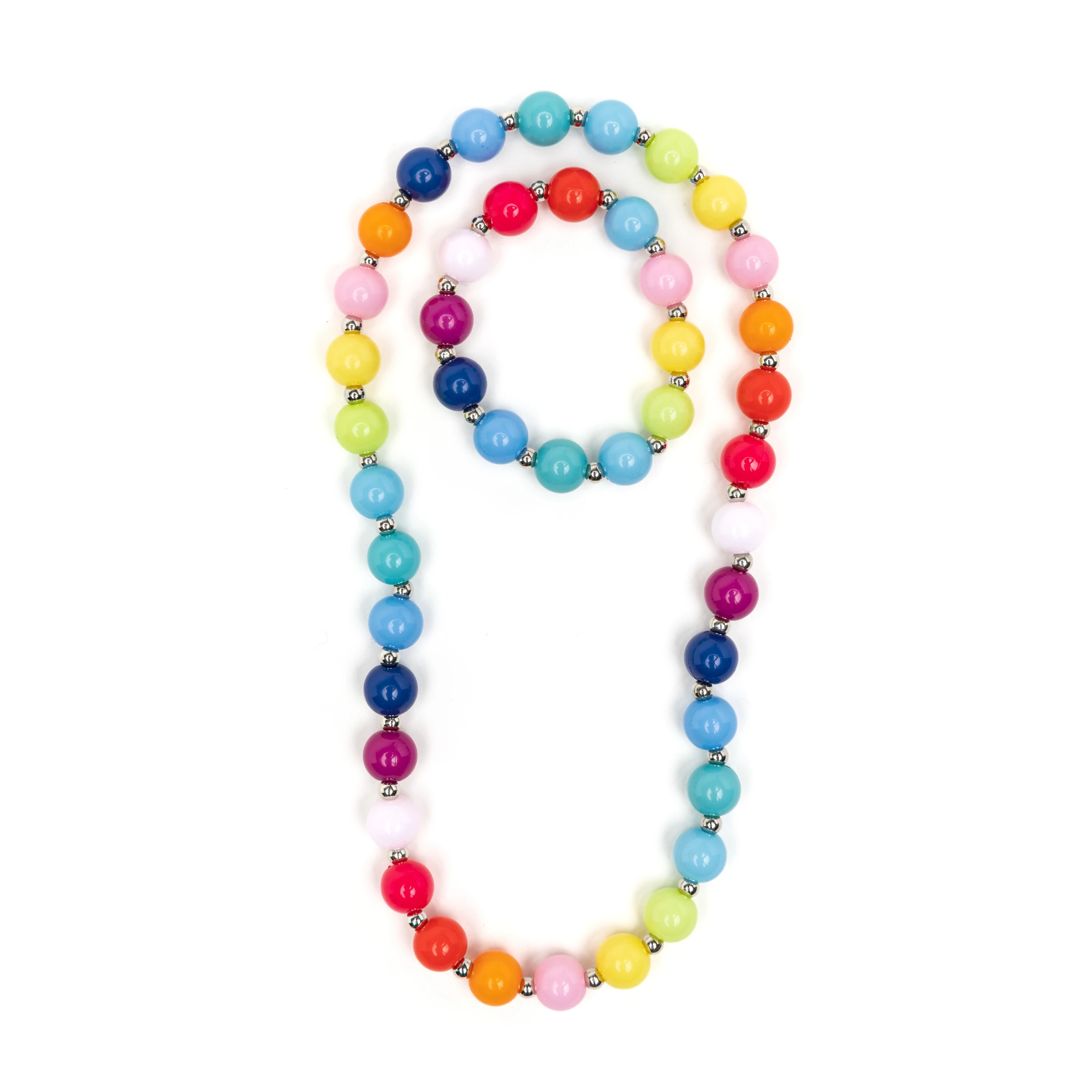 Beaded Bubblegum Necklace and Bracelet Set