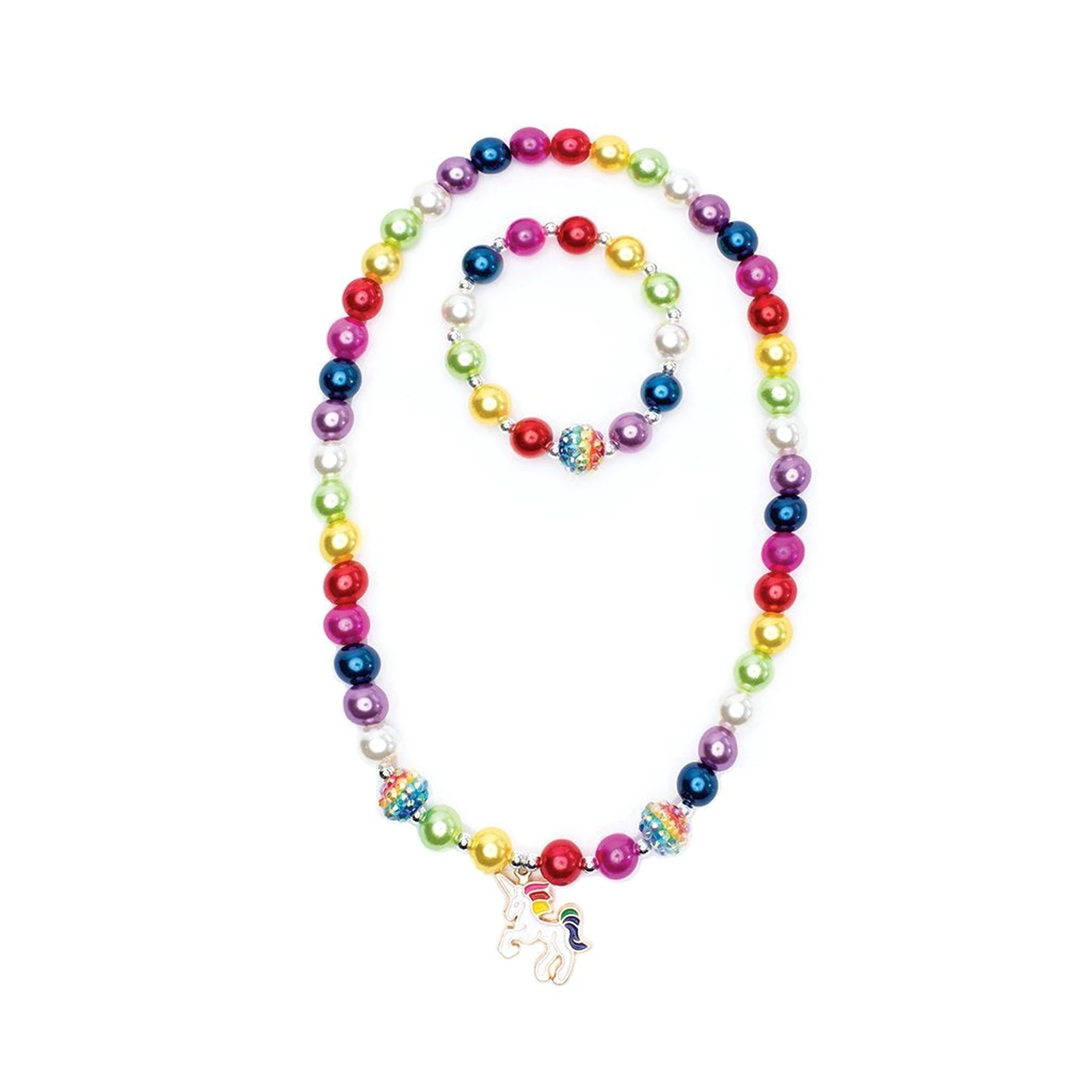Gumball Rainbow Necklace and Bracelet Set