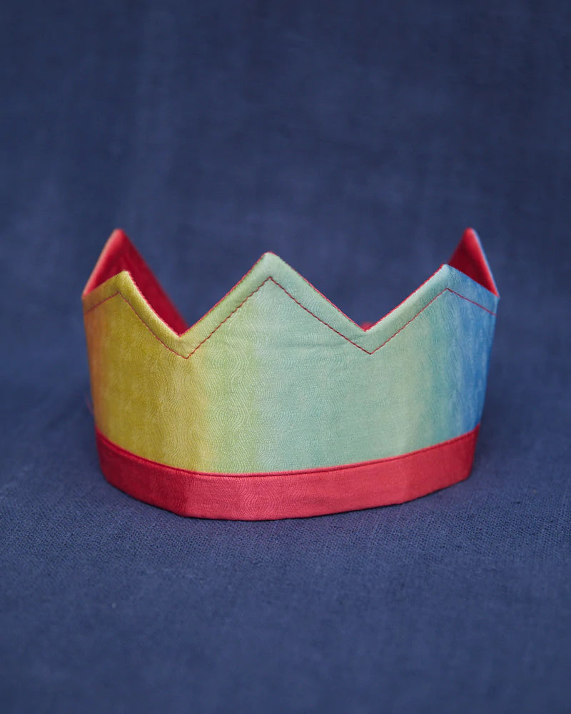 Reversible Silk Crown - Rainbow Rose