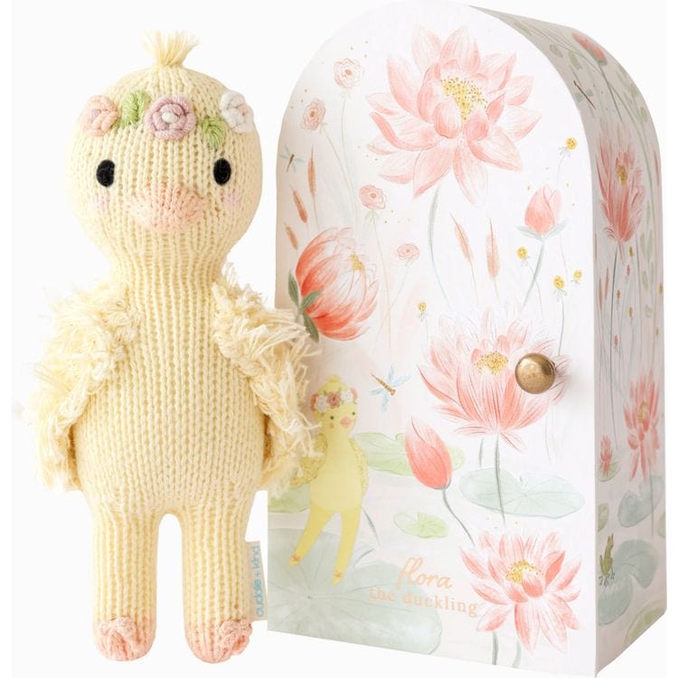 Tiny 6" Flora the Duckling Hand-Knit Doll