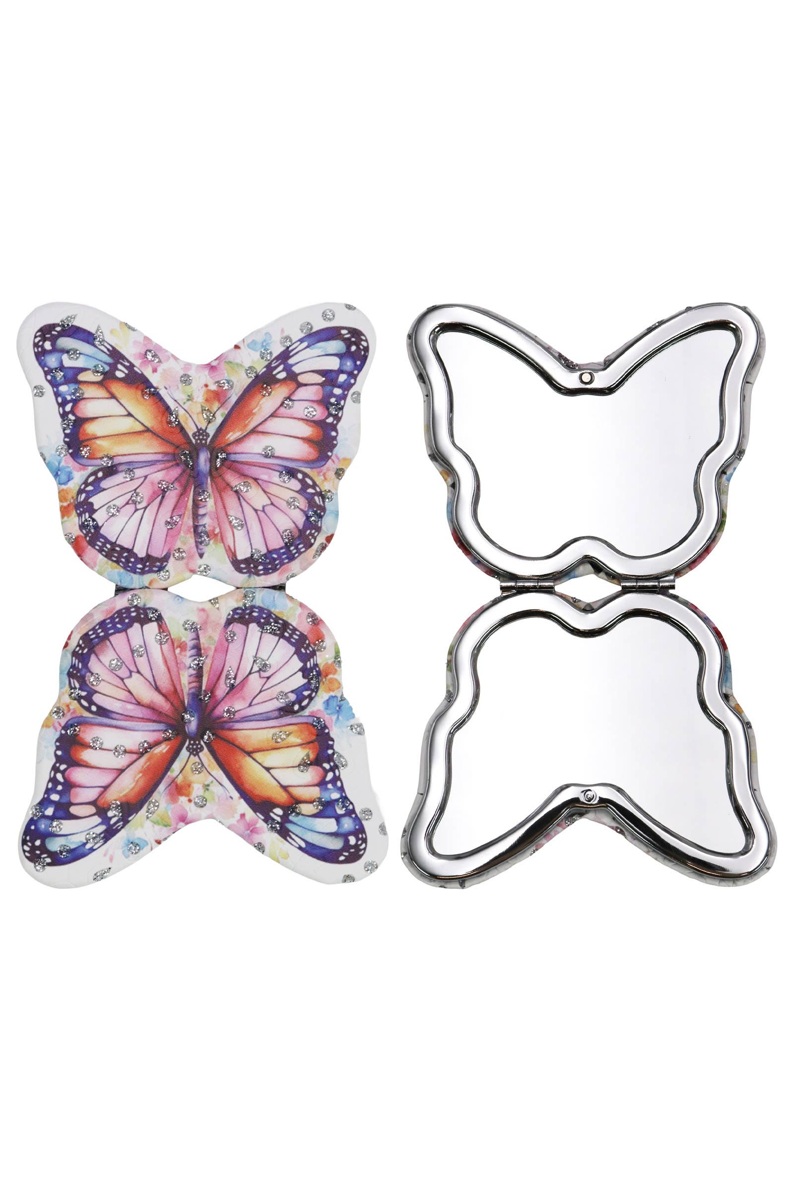 Butterfly Floral Compact Cosmetic Mirror