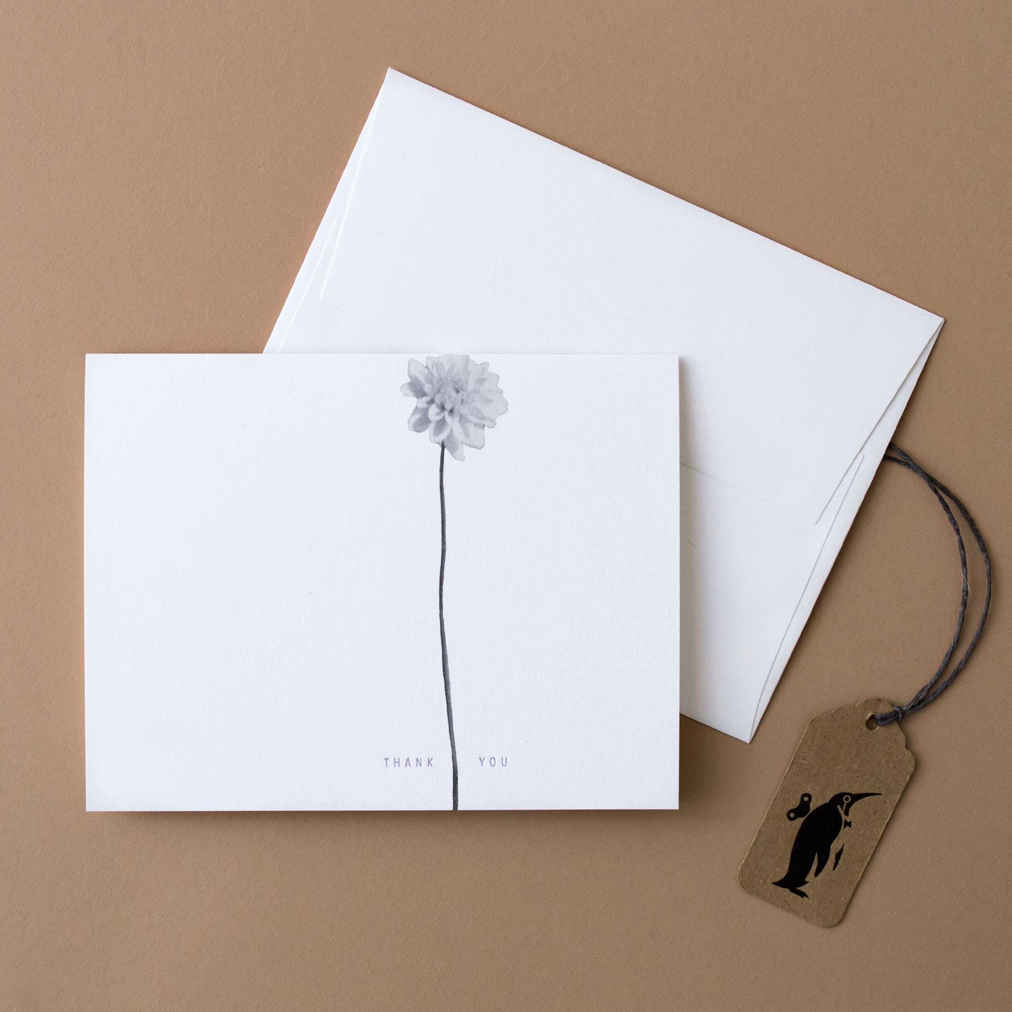 Dahlia Stem Thank You Greeting Card