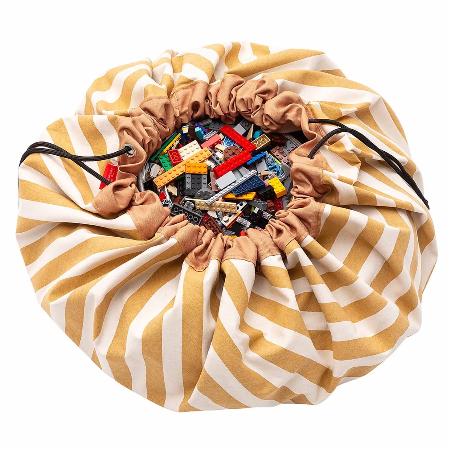 Mustard Stripes Toy Storage Bag & Playmat