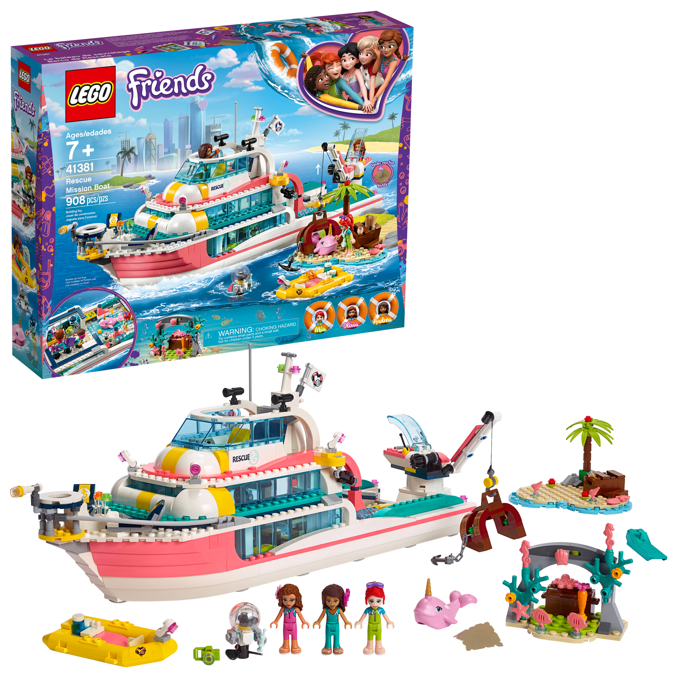 Rescue Mission Boat - LEGO® Friends 41381 - Certified (pre-owned) Retired in white box