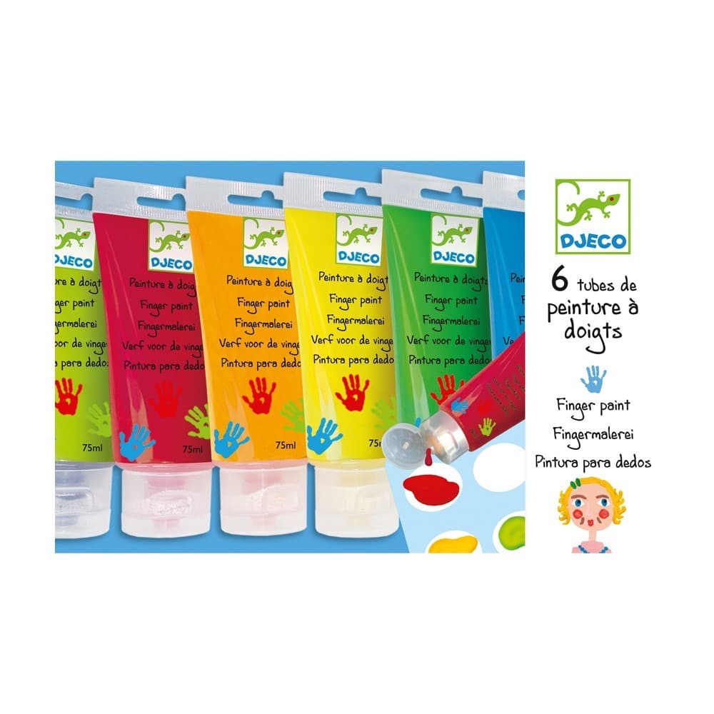 6 Finger Paint Tubes  - Classic