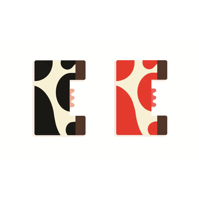 Wood Letters Graphic Animal - E