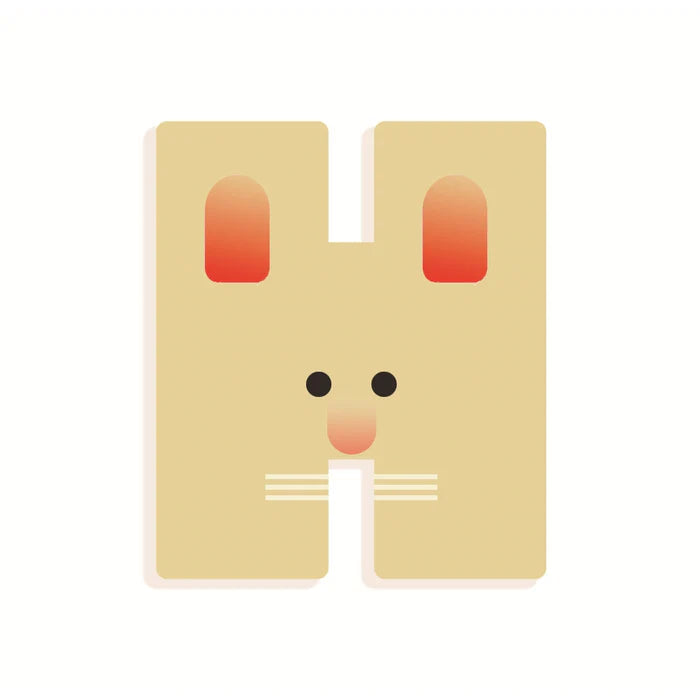 Wood Letters Graphic Animal - H