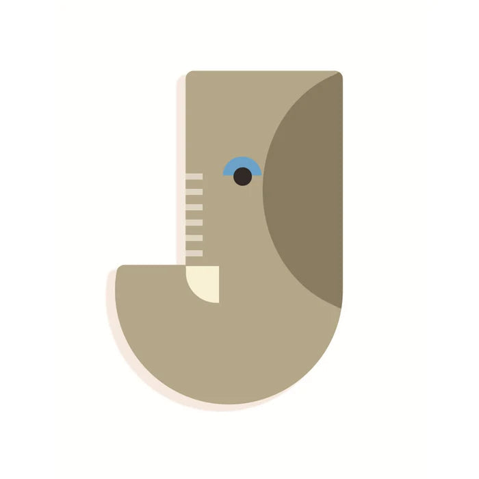 Wood Letters Graphic Animal - J