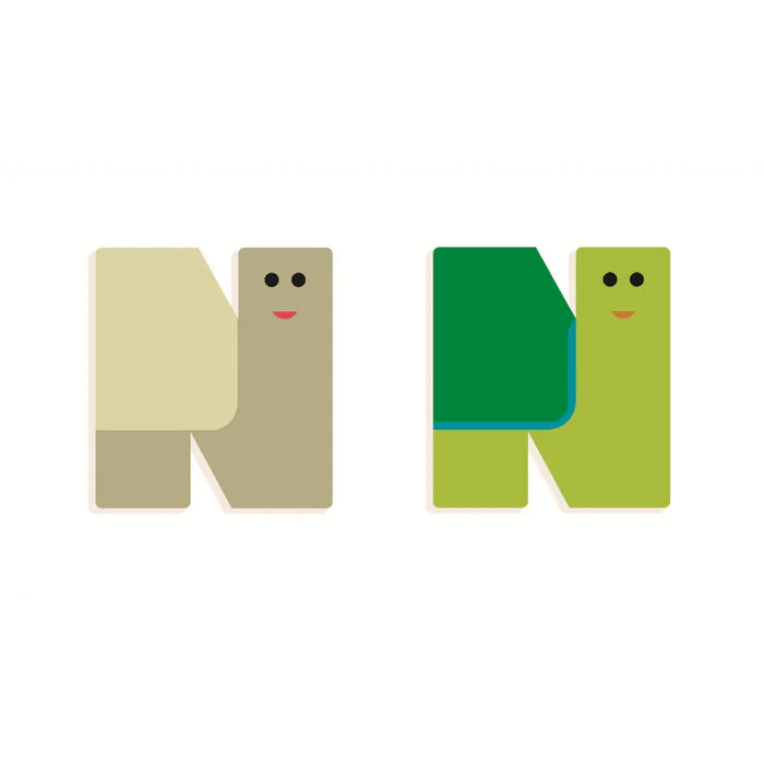 Wood Letters Graphic Animal - N
