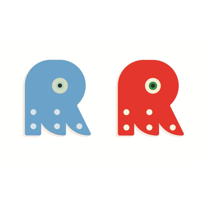 Wood Letters Graphic Animal - R