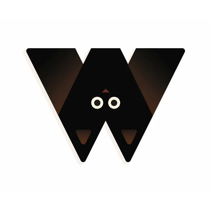 Wood Letters Graphic Animal - W