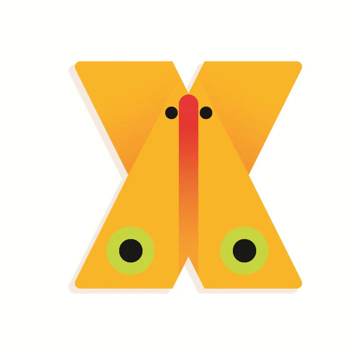 Wood Letters Graphic Animal - X