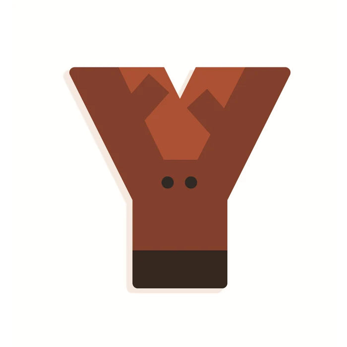 Wood Letters Graphic Animal - Y
