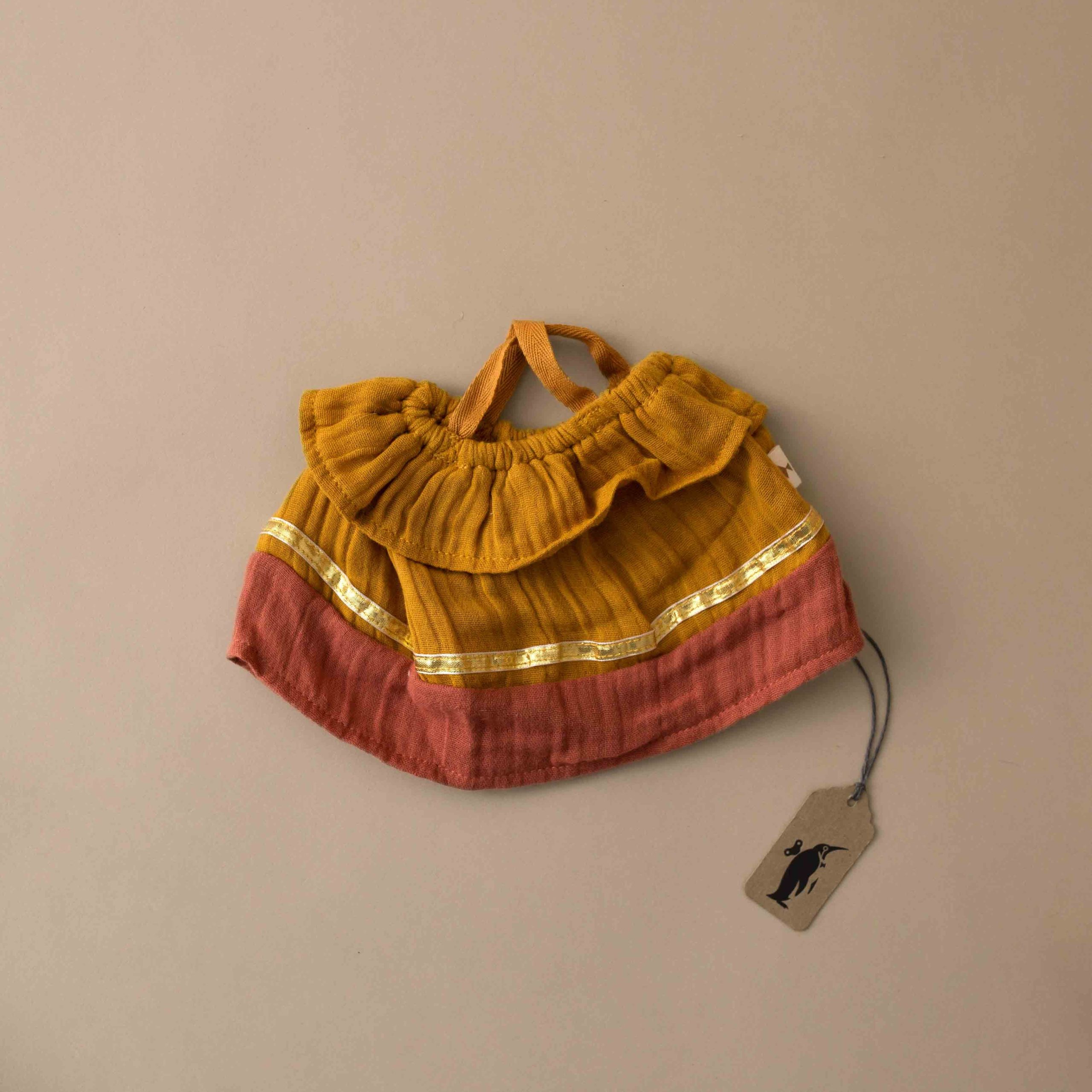 Doll Clothes Set | Ochre Party Dress