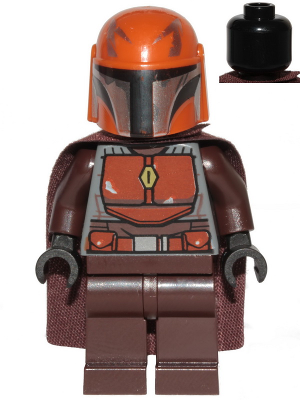 SW1079 Mandalorian Tribe Warrior - Male, Dark Brown Cape, Dark Orange Helmet