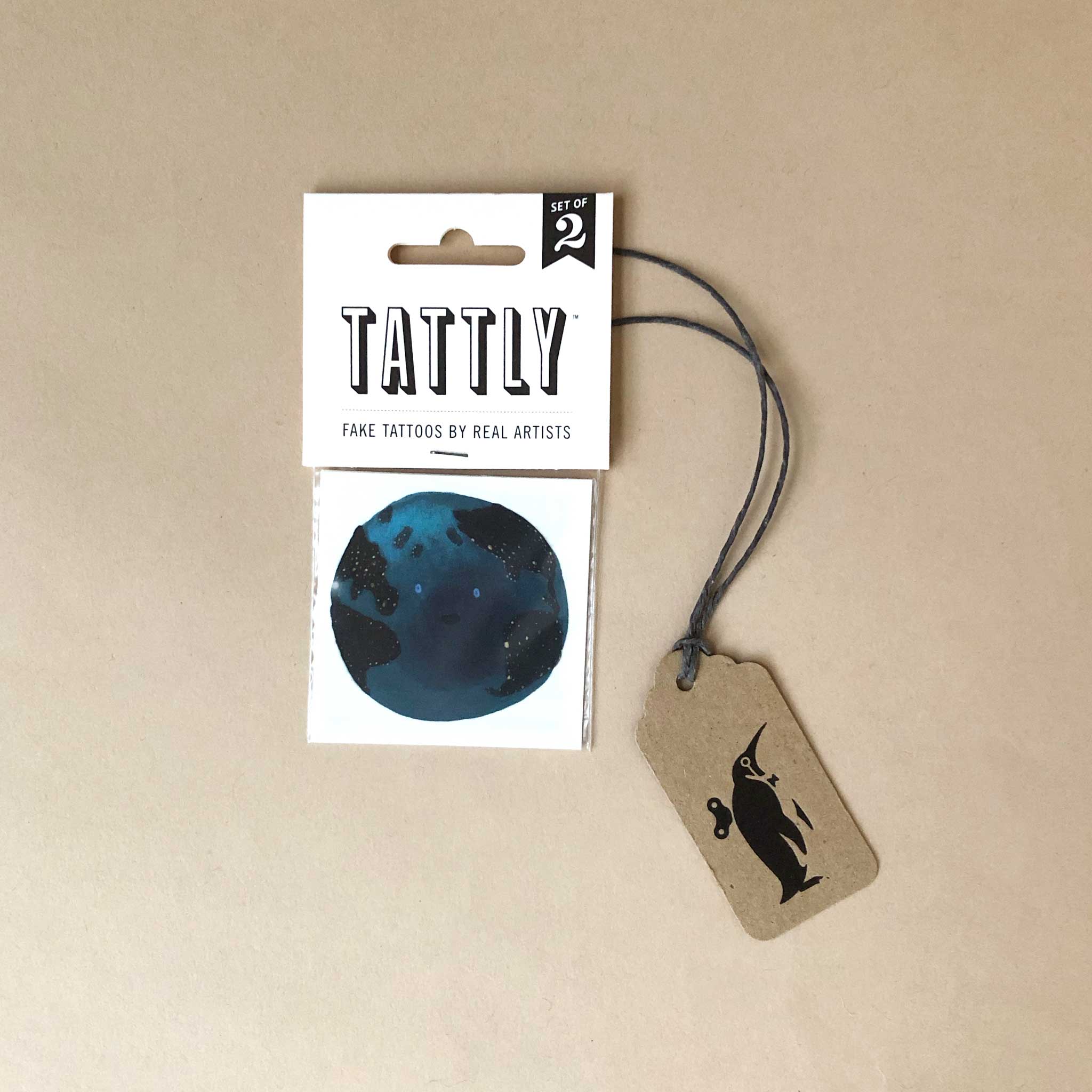 Earth Temporary Tattoo Pair