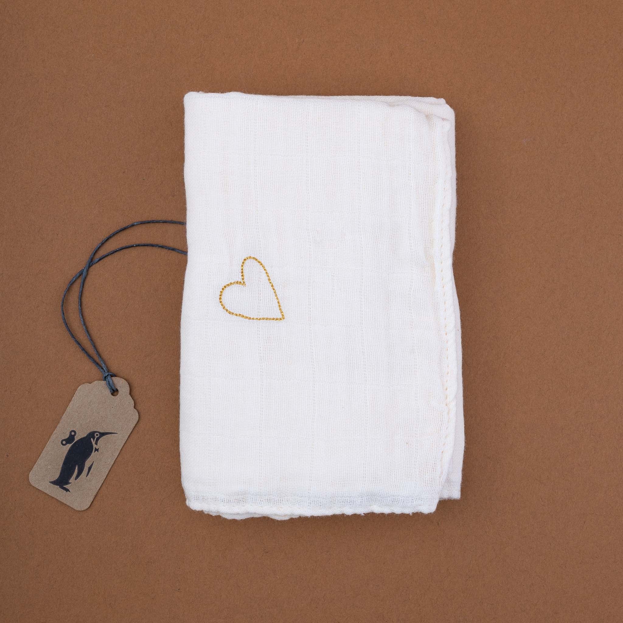 Embroidered Cotton Muslin Square | Nougat