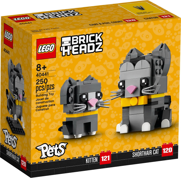 40441 Shorthair Cat and Kitten Brickheadz (Retired) (New Sealed)