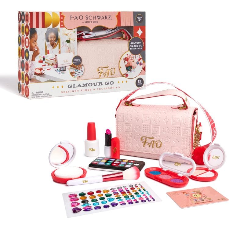 Glamour Go 12 Piece Designer Purse & Accessories - Pink