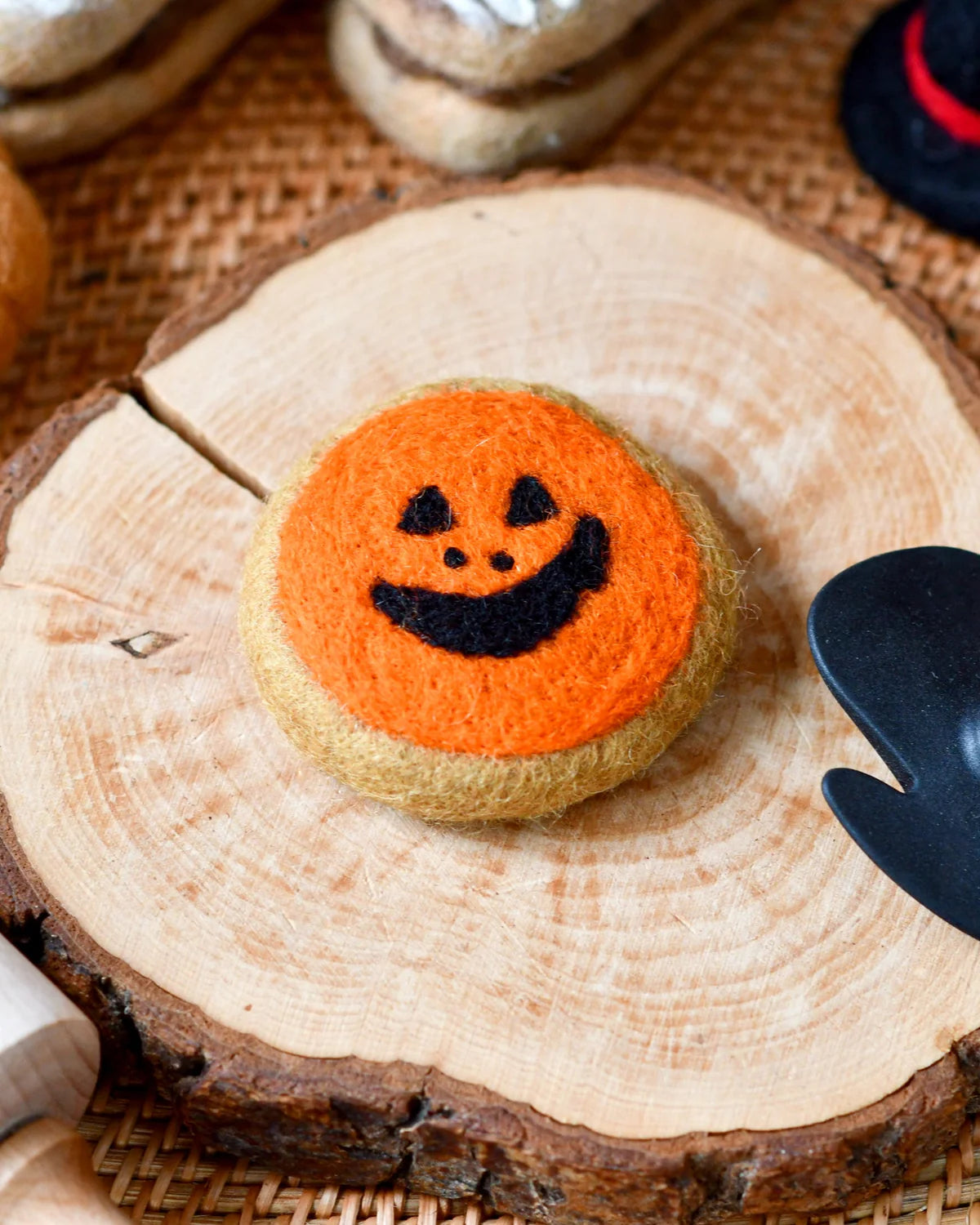 Pre-Order Felt Orange Jack 'O Lantern Cookie (Ships in September)