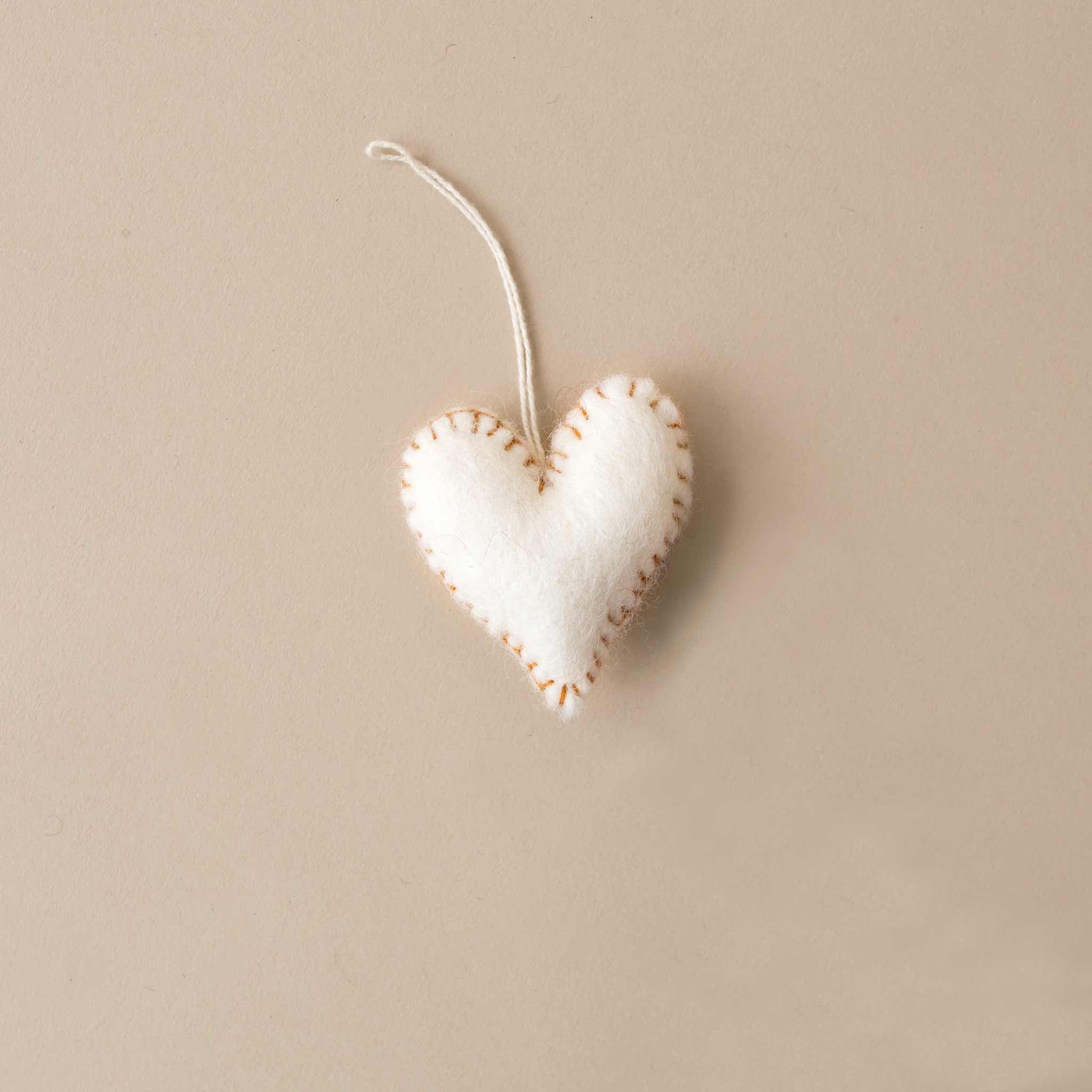 Felted Stitch Heart | White